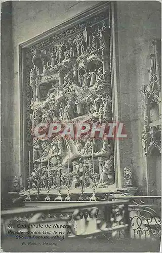 Ansichtskarte AK Nevers cathedrale retable representant la vie de st jean baptiste (XVe)