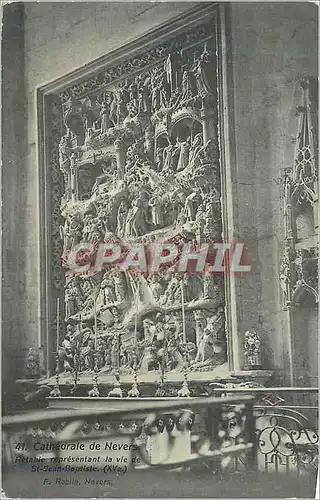 Cartes postales Nevers cathedrale retable representant la vie de st jean baptiste (XVe)