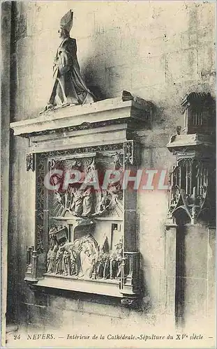 Cartes postales Nevers interieur de la cathedrale sepulture du XVe s