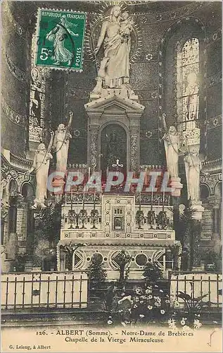 Cartes postales Albert (Somme) N D de brebieres chapelle de la vierge miraculeuse