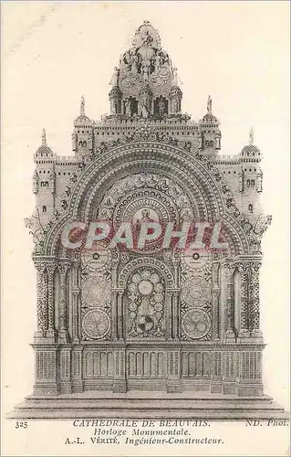 Cartes postales Cathedrale de Beauvais horloge monumentale