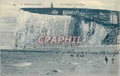 Ansichtskarte AK Mers-les-Bains Les Falaises et la Plage