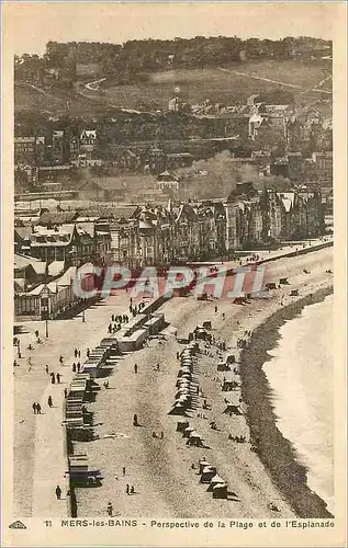 Cartes postales Mers-les-Bains Perspective de la Plage et de l'Esplanade
