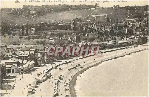 Ansichtskarte AK Mers-les-Bains La Plage et le Casino vue generale prise des Falaises