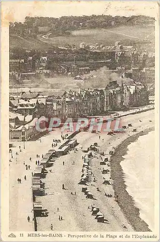 Cartes postales Mers-les-Bains Perspective de la Plage et de l'Esplanade