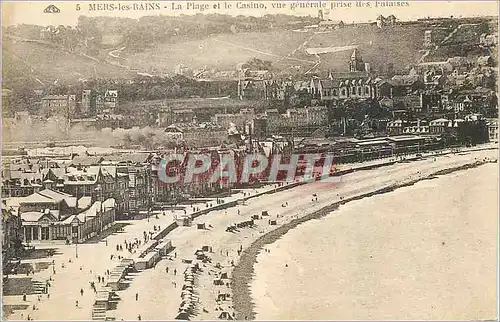 Ansichtskarte AK Mers-les-Bains La Plage et le Casino vue generale prise des falaises