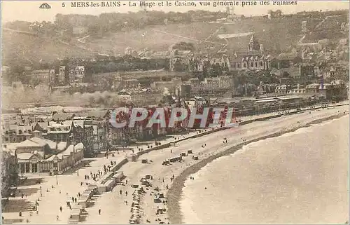 Ansichtskarte AK Mers-les-Bains La Plage et le Casino vue generale prise des Falaises