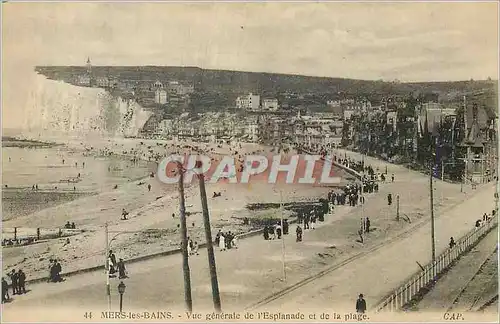 Cartes postales Mers-les-Bains Vue generale de l'Esplanade et de la Plage