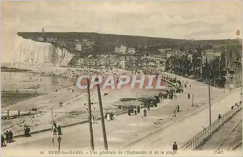 Cartes postales Mers-les-Bains vue generale de l'Esplanade et de la plage
