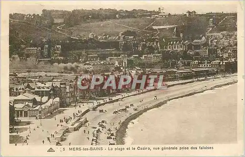 Ansichtskarte AK Mers-les-Bains La plage et le Casiro vue generale prise des falaises