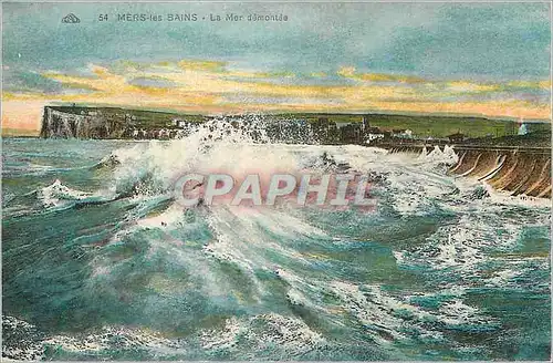 Cartes postales Mers-les-Bains La Mer demontee