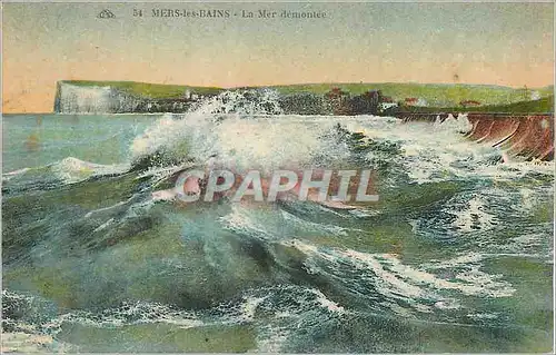 Cartes postales Mers-les-Bains La Mer demontee