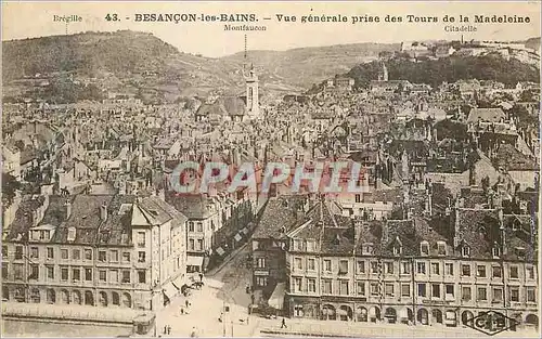 Ansichtskarte AK Besancon-les-Bains Vue generale prise des Tours de la Madeleine