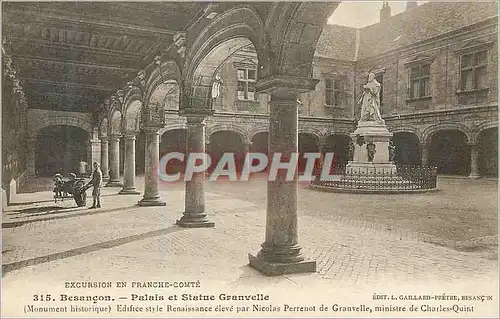 Ansichtskarte AK Besancon Palais et Statue Granvelle