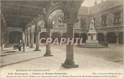 Cartes postales Besancon Palais et Statue Granvelle