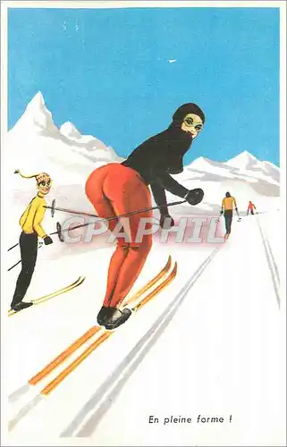 Cartes postales Ski En pleine forme