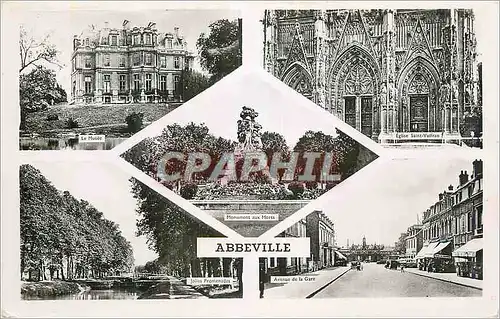 Cartes postales moderne Abbeville Le musee Eglise Saint Vultras Jolies promenades Avenue de la gare
