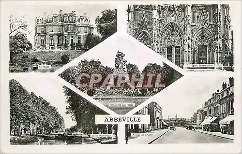 Moderne Karte Abbeville Le musee Eglise Saint Vultras Jolies promenades Avenue de la gare