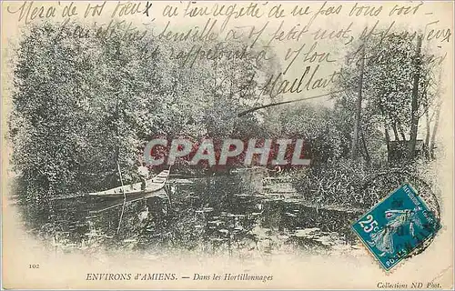 Cartes postales Environs d'Amiens Dans les Hortillonnages