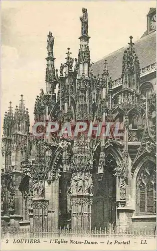 Cartes postales Louviers L'Eglise Notre-Dame Le Portail
