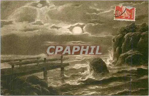 Cartes postales Mer dechainee Bateau