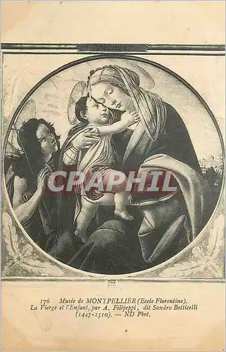 Cartes postales Musee de Montpellier (Ecole Florentine) La Vierge et l'Enfant