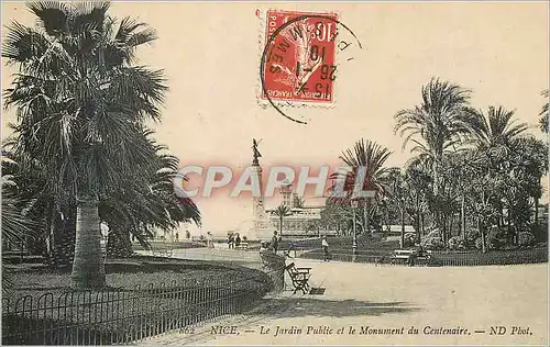 Cartes postales Nice Le Jardin Public et le Monument du Centenaire