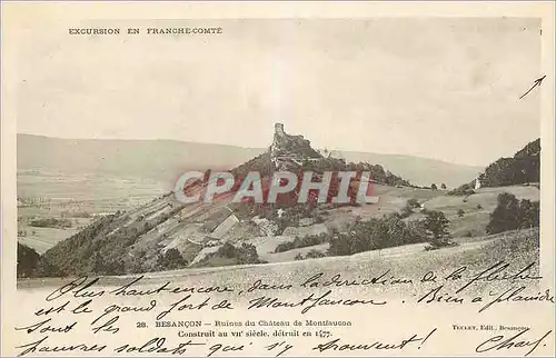 Cartes postales Besancon Ruines du Chateau de Montfaucon (carte 1900)