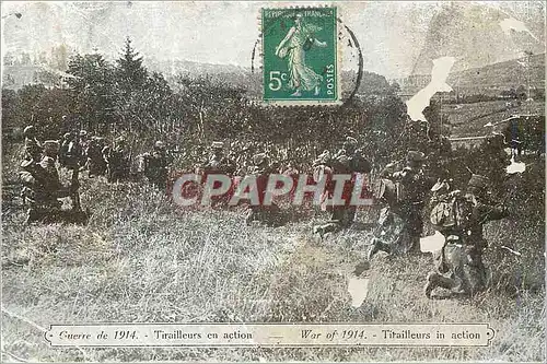 Cartes postales Guerre de 1914 Tirailleurs en action Militaria