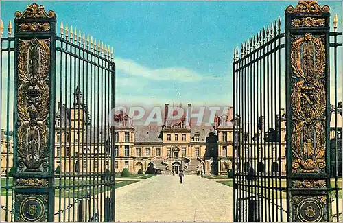 Moderne Karte Fontainebleau et ses Merveilles Le palais Les grilles la cour du cheval blanc