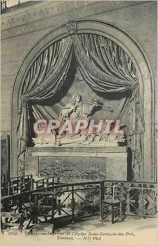 Ansichtskarte AK Paris Interieur de l'Eglise Saint-Germains-des-Pres Tombeau