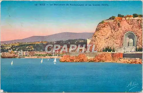 Cartes postales Nice Le Monument de Rauba Capeu et les Grands Hotels