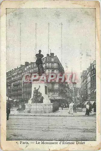 Cartes postales Paris Le Monument d'Etienne Dolet