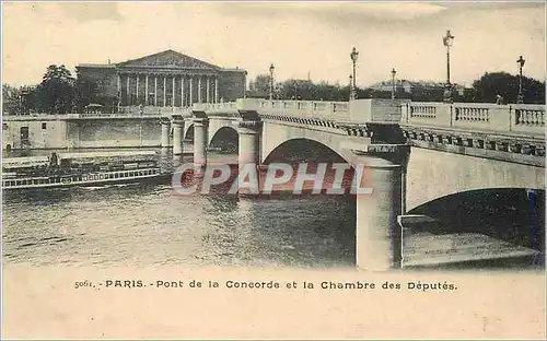 Cartes postales Paris Pont de la Concorde et la Chambre des Deputes Bateau