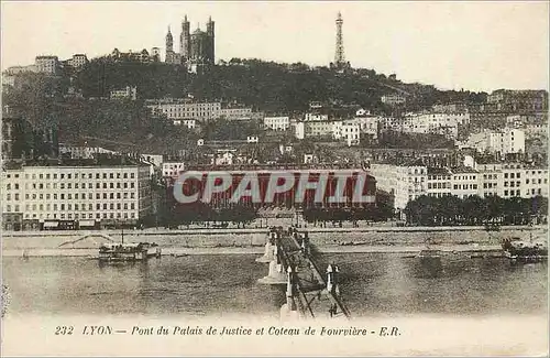 Cartes postales Lyon Pont du Palais de Justice et Coteau de Fourviere