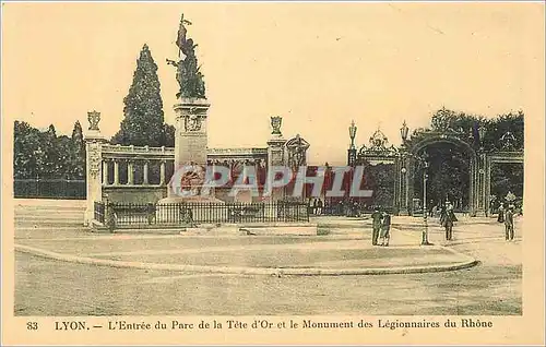 Ansichtskarte AK Lyon L'Entree du Parc de la Tete d'Or et le Monument des Legionnaires du Rhone