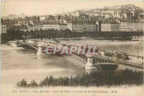 Cartes postales Lyon Pont Morand Quai St-Clair et Coteau de la Croix-Rousse Tramway