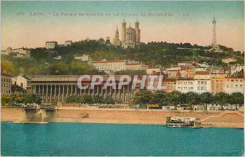 Cartes postales Lyon Le Palais de Justice et le Coteau de Fourviere