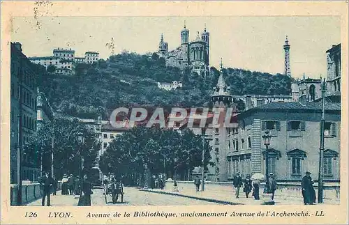 Cartes postales Lyon Avenue de la Bibliotheque anciennement Avenue de l'Archeveche