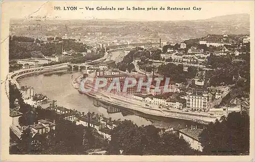 Ansichtskarte AK Lyon Vue Generale sur la Saone prise du Restaurant Gay