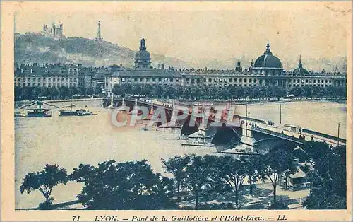 Ansichtskarte AK Lyon Pont de la Guillotiere et l'Hotel Dieu