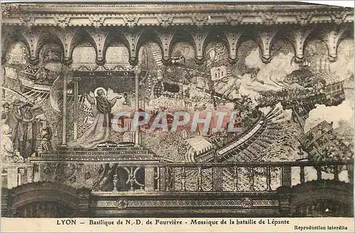 Ansichtskarte AK Lyon Basilique de N D de Fourviere Mosaique de la bataille de Lepante