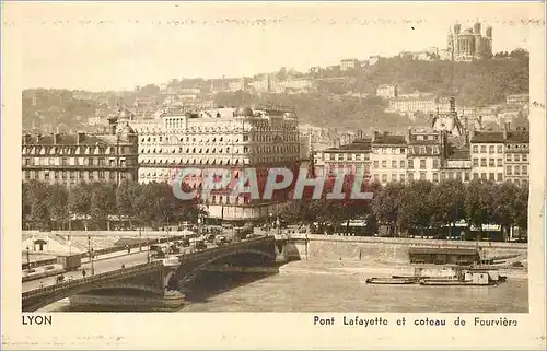 Ansichtskarte AK Lyon Pont Lafayette et coteau de Fourviere