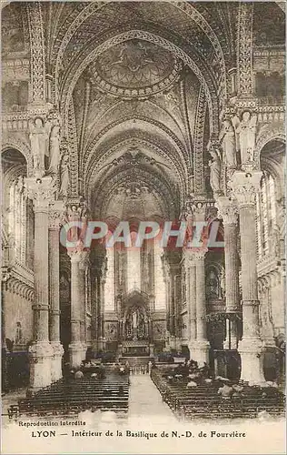 Cartes postales Lyon Interieur de la Basilique de N D de Fourviere