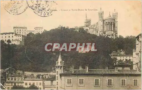 Cartes postales Lyon Coteau et Notre-Dame de Fourviere