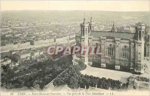 Ansichtskarte AK Lyon Notre-Dame de Fourviere Vue prise de la Tour Metallique