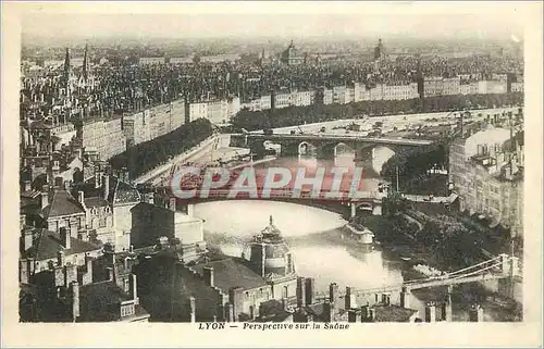 Ansichtskarte AK Lyon Perspective sur la Saone