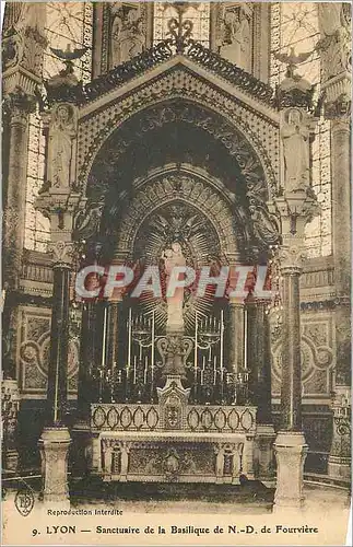 Cartes postales Lyon Sanctuaire de la Basilique de N D de Fourviere