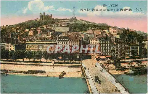 Cartes postales Lyon Pont La Feuillee et coteau de Fourviere