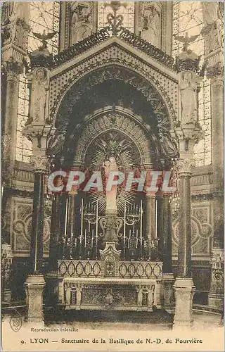 Cartes postales Lyon Sanctuaire de la Basilique de N D de Fourviere